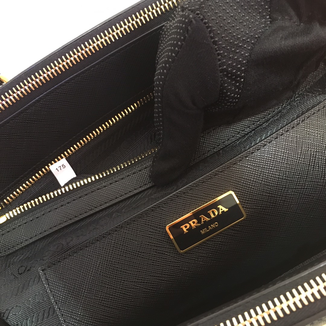 Prada Large Galleria Saffiano Leather Bag Tote Shoulder Bag Black 1BA274